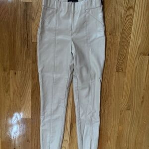 NWOT ZARA Cream Faux Leather Pants XS